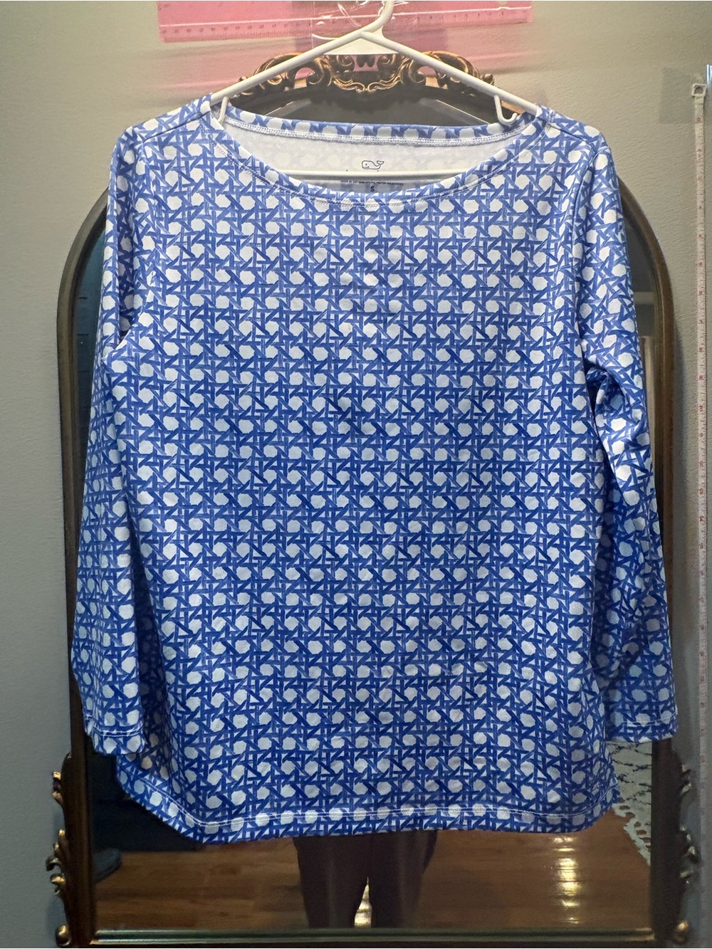 Vineyard Vines Blue Geometric Long-Sleeve Tee